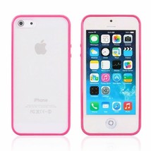 iPhone 6S 6 case Bumper Case Cover Protective Frosted Clear Hard HOT PINK - £4.50 GBP