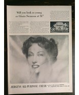Vintage 1951 Jergens All-Purpose Cream Gloria Swanson Full Page Original... - £5.30 GBP