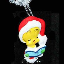Funky Tweety Bird Pendant Necklace Santa Choir Novelty Christmas Costume Jewelry - £4.69 GBP