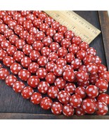 Skunk Venetian Inspired Beads 10mm Red Thousand Eye Polka Dots Beads - $30.30