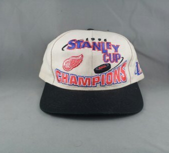 Very Rare Detroit Red Wings Hat - 1996 Stanley Cup Campions- Misprint  - £71.53 GBP