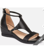 Journee Collection Women&#39;s Trayle Wedge Zip Back Sandals - Black, US 7.5... - £23.59 GBP