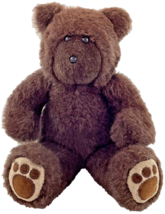 Vintage &#39;84 Cartier Deri Dark Brown Bear 18&quot; Stuffed Animal Plush Best F... - £18.15 GBP