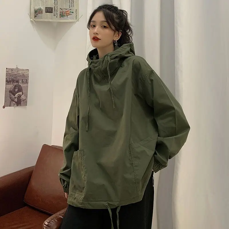 Oversized Women&#39;s Hooded Shirt Unisex  Korean Loose Techwear Windbreaker Jacket  - £131.12 GBP