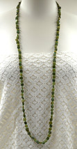 Charming new grad green resin beads extra long necklace handmade - £7,865.50 GBP