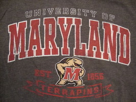 NCAA Maryland Terrapins College University School J. America Gray Soft T Shirt M - £15.38 GBP