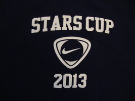 Stars Cup 2013 Nike Apparel Soccer Team Sportswear Blue T Shirt L - £14.63 GBP