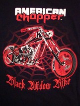 American Chopper Black Widow Bike Custom Motorcycles Bikers Black T Shirt S m - £14.80 GBP