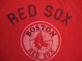 MLB Boston Red Sox Major League Baseball Fan Red Distressed T Shirt XL - £14.55 GBP