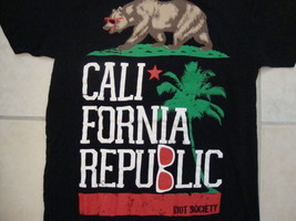 California Republic Name Brand Riot Society Cali CA Vacation Black T Shirt S - £14.72 GBP