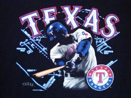 MLB Texas Rangers Major League Baseball Official Apparel Black T Shirt 2XL - £15.01 GBP