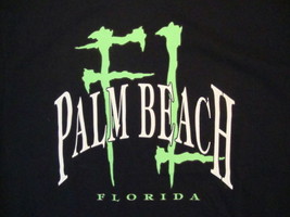 Palm Beach Florida FL Sand Surfing Vacation Souvenir Black T Shirt L - £14.79 GBP