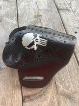 Fits Colt Python/Colt King Cobra 3”BBL Handcrafted Skull Pattern Belt Holster image 6