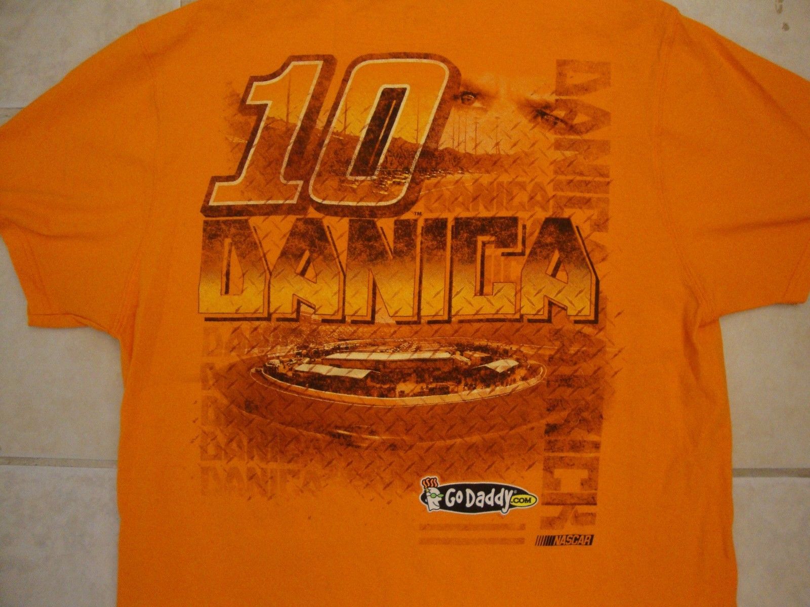 Primary image for Hase Authentics NASCAR Danica Patrick Number 10 Go Daddy Orange T Shirt L