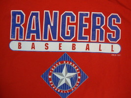 MLB Texas Rangers Major League Baseball Fan Classic Style Red T Shirt L - £14.98 GBP