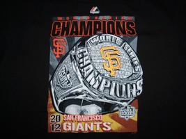 MLB San Francisco Giants 2012 World Series Champs Black Graphic Print T Shirt L - £15.45 GBP