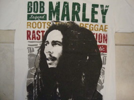 Bob Marley Legend Reggae Rasta Jamaican Music Distressed White T Shirt M - £15.10 GBP