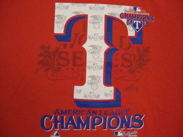 MLB Texas Rangers Major League Baseball Fan 2011 Champions Red T Shirt L - £15.08 GBP