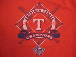 MLB Texas Rangers Major League Baseball Fan 2010 Champions Red T Shirt L - $15.91