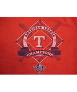 MLB Texas Rangers Major League Baseball Fan 2010 Champions Red T Shirt L - £12.51 GBP