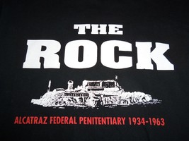 The Rock Alcatraz Federal Penitentiary California Prison Black Graphic T... - $18.65
