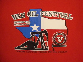 Van Oil Festival Discovery Well 1929 Texas Red T Shirt S - £14.61 GBP