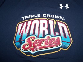 Under Armour World Series Triple Crown 2012 Baseball Blue Graphic 95/5 T Shirt S - £14.63 GBP