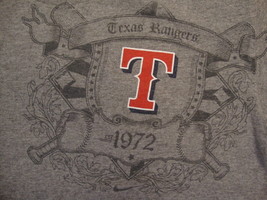 MLB Texas Rangers Major League Baseball Fan Nike Apparel Gray T Shirt M - £12.68 GBP