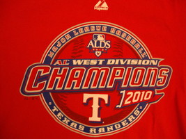 MLB Texas Rangers Major Baseball Fan West Division Champions 2010 Red T Shirt M - £12.53 GBP