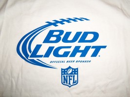 NFL Bud Light Official Beer Sponsor NFL Football White Graphic Print T Shirt XL - $15.91