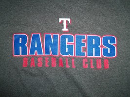 MLB TX Texas Rangers "Baseball Club" Gray 50/50 Graphic Print T Shirt Youth L - $13.97