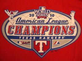 MLB Texas Rangers Major League Baseball 2010 World Series Champions T Shirt L - £14.54 GBP