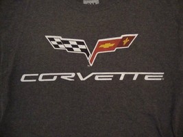 GM General Motors Corvette Sports Car Fan Logo Soft Dark Gray T Shirt M - $19.74