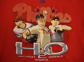 MLB Philadelphia Phillies Major League Baseball Halladay Hamels Oswalt T Shirt M - £14.54 GBP