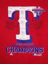 MLB Texas Rangers Back To Back Champs American League Baseball Team T Shirt L - $18.50
