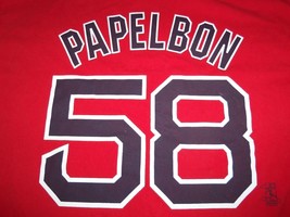 MLB Boston Red Sox 2007 World Series Champs Papelbon #58 Red Graphic T Shirt XL - $18.65