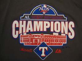 MLB Texas Rangers Major League Baseball 2010 west division champs T Shirt L / XL - $18.40
