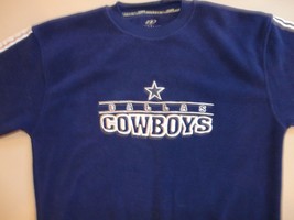 Blue NFL Dallas Cowboys Football Embroidered Polyester Fleece Sweatshirt Adult L - £23.74 GBP