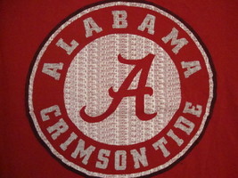 NCAA Alabama Crimson Tide College University Fan School Student Red T Shirt L - $18.60