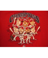 MLB St. Louis Cardinals Baseball Fan Caricature 2011 Champions Red T Shi... - £18.32 GBP