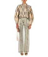 Ulla Johnson Womens Hiroki Gatheres Striped Cotton Zipper Blazer Jacket S 4 - £181.58 GBP