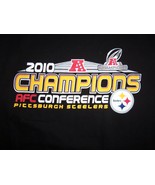 NFL 2010 AFC Champs Pittsburgh Steelers Black Graphic Print T Shirt M - £12.69 GBP