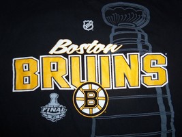 Reebok NHL Boston Bruins 2011 Stanley Cup Finals Black Graphic T Shirt - M - $18.65