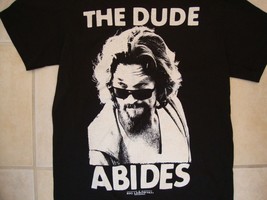 The Big Lebowski The Dude Abides funny portrait face movie film T Shirt S - £15.34 GBP