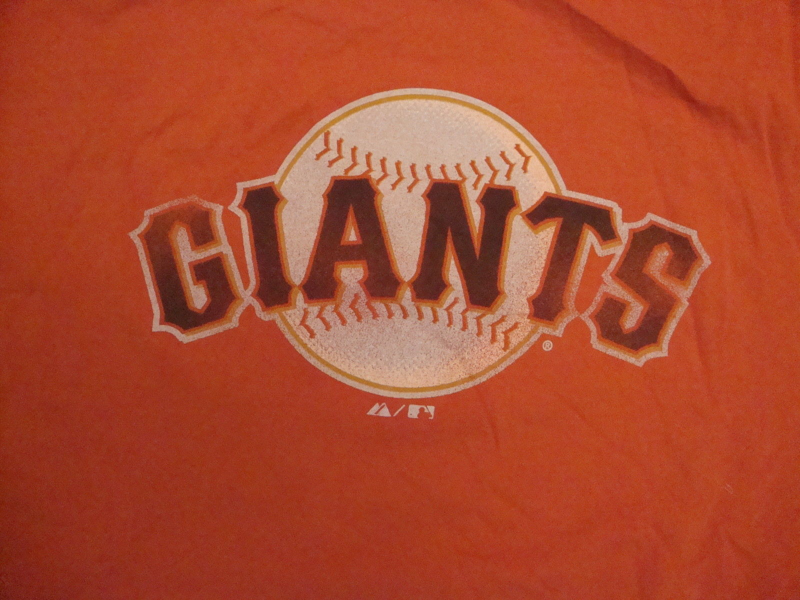 MLB San Francisco Giants Major League Baseball Fan Orange Distressed T Shirt L - $15.91