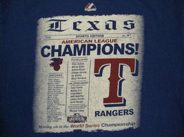 MLB Texas Rangers Major League Baseball 2011 World Series Champions T Sh... - $18.80