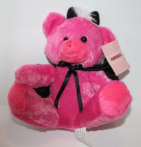 Inter American Product Valentine Teddy Bear Devil Cape 7&quot; Pink Plush Stu... - £9.16 GBP