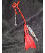 Genuine Clear Quartz RED Color Energy CHAKRA STONE Feather Amulet - Tali... - £12.49 GBP