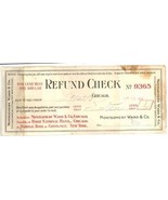 1912 Montgomery Ward refund check vintage ephemera - $269.53 MXN