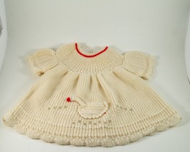 Small Baby Knitted Sweater Cream and Red - $8.49